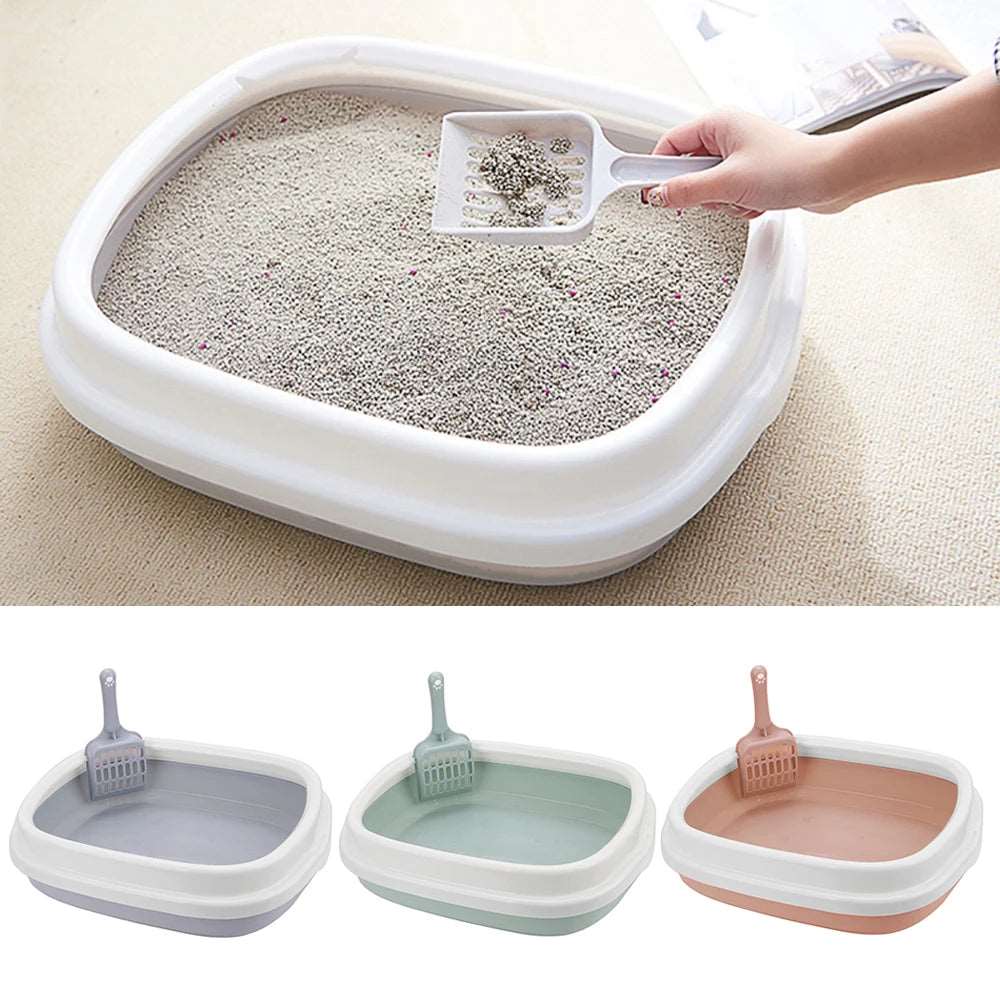 1 Set Anti-Splash Dog Toilet Cat Litter Box Pet Toilet Bedpan Cat Dog Tray with Scoop Excrement Training Sand Litter Box