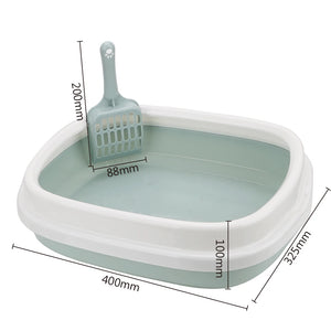 Anti-Splash Cat Litter Box with Scoop - Dog & Cat Training Tray