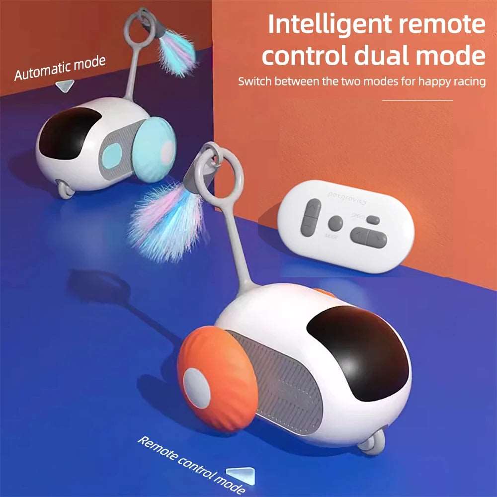 2 Modes Smart Cat Toy Automatic Moving Remote Controlled Toy Car for Cats Dogs Interactive Playing Kitten Training Pet Supplies