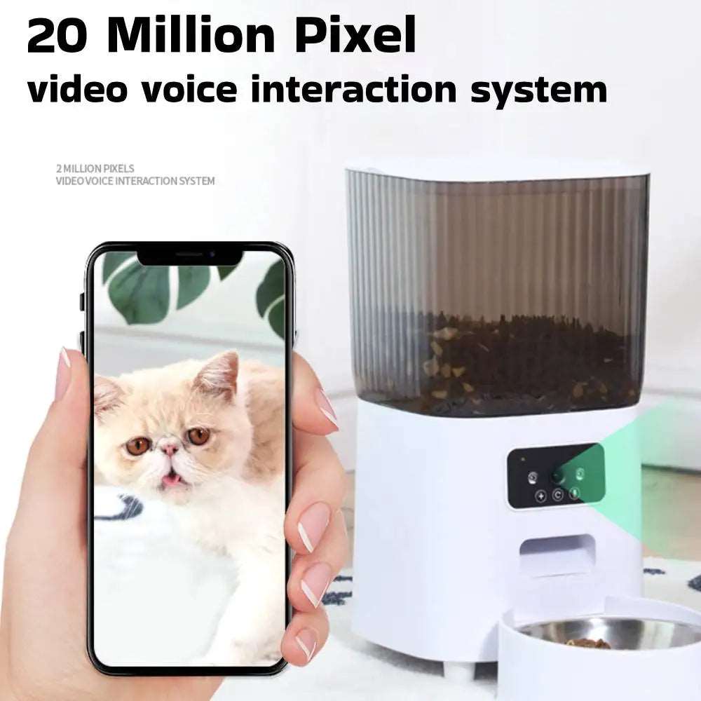 5L Automatic Feeder Cats WiFi with Camera HD Smart Interactive Pet Food Dispenser Timer Stainless Steel Bowl Auto Dog Feeder