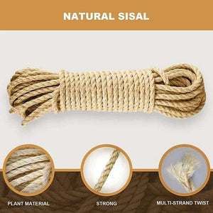 Natural Sisal Rope Cat Scratcher Rope Tree Scratching DIY Toy Paw Claw Furniture Protector Scratching Post Cat Accessories