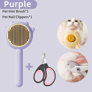 Pet Grooming Needle Brush Magic Massage Comb Hair Remover Pets General Supplies with Pet Nail Clippers For Cat Dog Cleaning Care