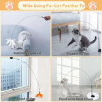 Cats Toys Feathers Wand Interactive Toy Kitten Toys with Super Suction Cup Detachable 2 PCS Feather Replacements Cat Accesorios